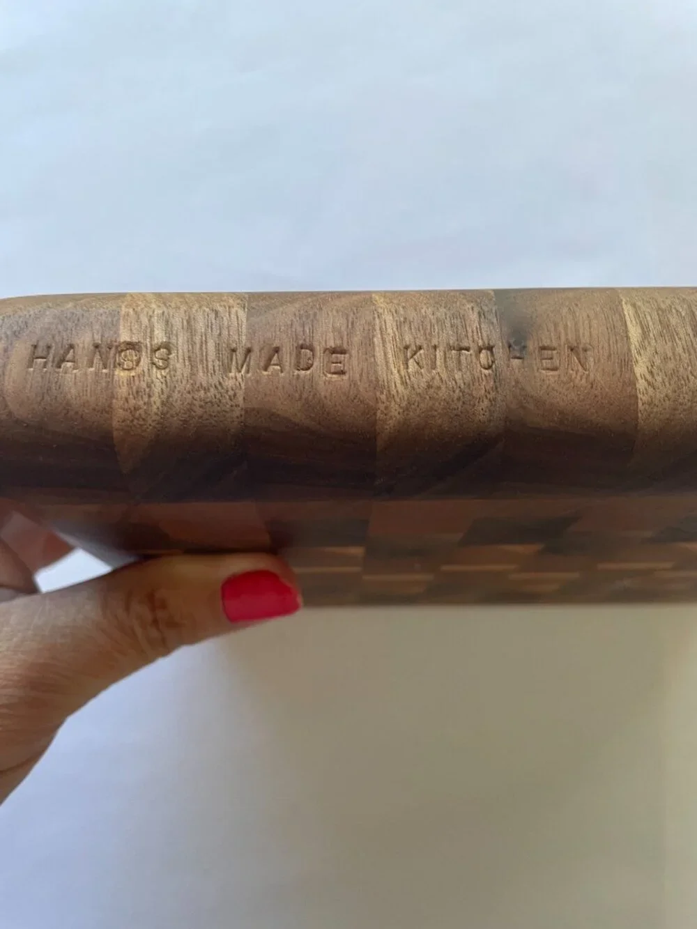 🔥 Handmade Maple & Walnut End Grain Cutting Board – Geometric Wood Pattern